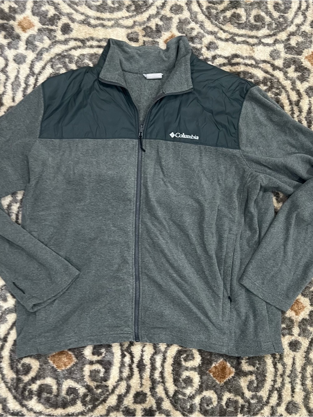 Columbia Mens Interchange Full Zip Fleece Jacket Gray Colorblock XXL